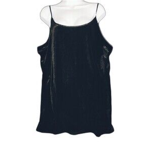 Black Velvet Cami Size L Spaghetti Straps Sexy Cute Goth Victorian Castle Core